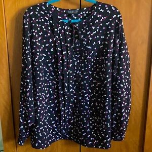 Jones New York Heart Print Top